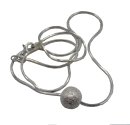 925 Sterling Silber Collier mit mattierter Kugel – Elegante Schlangenkette 41 cm
