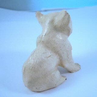 Eisbär Baby - Ton Tierfigur handbemaltes Sammlerstück 50er Jahre
