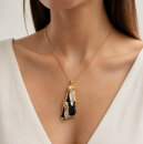 Brutalistischer Vintage-Anhänger mit Onyx &...