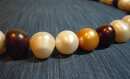 Dreifarbige echte Perlenkette Zuchtperlen
