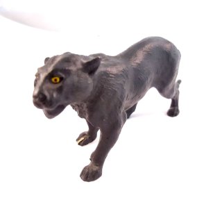 Panther - Ton Tierfigur handbemaltes Sammlerstck  50er Jahre