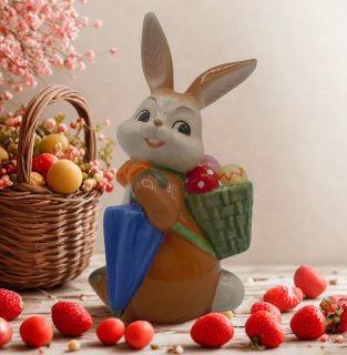 🐰 Goebel Osterhase „Osterlieferant“ 11 cm – Limitierte Osterfigur aus Keramik (2014)