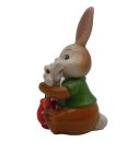 🐰 Goebel Hase mit Weidenkätzchen in Vase – 10 cm Blumenhase aus Keramik