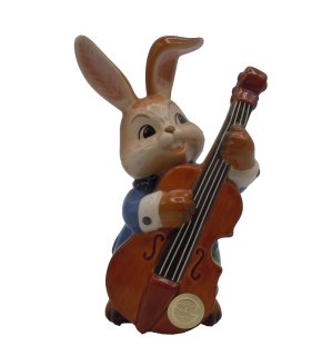 Goebel Hasenkapelle - Hase mit Kontrabass  Höhe 11 cm