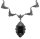 925 Silber Jugendstil Collier mit Onyx und Markasiten