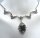 925 Silber Jugendstil Collier mit Onyx und Markasiten