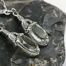 Art Déco Ohrschmuck aus 925 Silber mit grünem Amethyst – filigrane Handarbeit