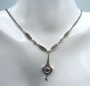 Edles Jugendstil Silber Collier mit Aquamarin und Markasiten