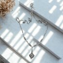 Jugendstil Collier aus 925 Silber mit synth. Aquamarin...