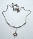 Edles Jugendstil Silber Collier mit Granat und Markasiten