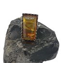 925 Sterling Silber Ring mit Bernstein ART DECO RG 55 aus den 30ern