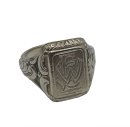 800 Silber Siegelring Monogram E.W Silberschmiede Arbeit...
