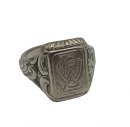 800 Silber Siegelring Monogram E.W Silberschmiede Arbeit um 1925 RG61