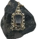ART DECO Rauchquarz Anhänger mit Perle Pforzheim um...
