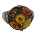 925 Silber multicolor Bernstein Ring - Gold des Meeres  RG57