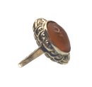 835 Silber Cabochon Bernstein Ring - Gold des Meeres  RG57