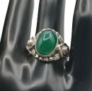 800 Silber Cabochon Chrysopras Ring - Rosenring RG61