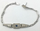 Traumhaftes 935 Silber ART DECO Armband - mit Saphir um 1925