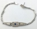 Traumhaftes 935 Silber ART DECO Armband - mit Saphir um 1925