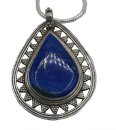 Vintage riesiges Lapislazuli Amulett an Schlangenkette -...