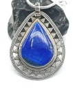 Vintage riesiges Lapislazuli Amulett an Schlangenkette -...