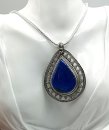 Vintage riesiges Lapislazuli Amulett an Schlangenkette - 70er