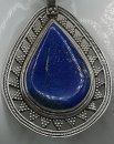 Vintage riesiges Lapislazuli Amulett an Schlangenkette - 70er