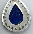 Vintage riesiges Lapislazuli Amulett an Schlangenkette - 70er