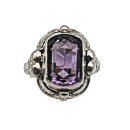 835 Silber Amethyst Ring Pforzheim um 1930 RG 54