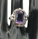 835 Silber Amethyst Ring Pforzheim um 1930 RG 54