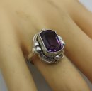 835 Silber Amethyst Ring Pforzheim um 1930 RG 54