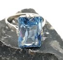 935 Silber ART DECO Ring mit Blautopas Pforzheim um 1935 RG 56