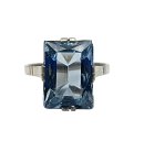 935 Silber ART DECO Ring mit Blautopas Pforzheim um 1935 RG 56