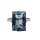 935 Silber ART DECO Ring mit Blautopas Pforzheim um 1935 RG 56