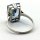 935 Silber ART DECO Ring mit Blautopas Pforzheim um 1935 RG 56