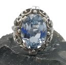 830 Silber Jugendstil Blautopas Ring Pforzheim um 1910 RG 55