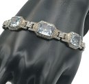 ART DECO -  830 Silber Blautopas Armband - Pforzheim um 1930