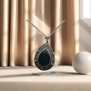 Art-Déco-Onyxanhänger aus 925 Silber – Original um 1930