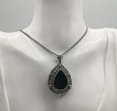 Art-Déco-Onyxanhänger aus 925 Silber – Original um 1930