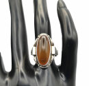 835 Silber Ring mit Bernstein ART DECO RG 55 aus den 30ern