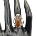 835 Silber Ring mit Bernstein ART DECO RG 55 aus den 30ern