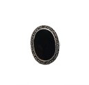 Gigantischer 925 Silber ART DECO Ring mit Onyx und...