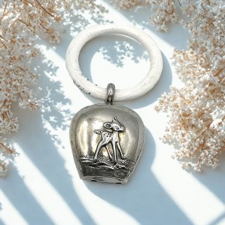 Vintage Beißring Bambi aus Silber  Original Lutz & Weiss Pforzheim  1950er Jahre Disney Sammlerstück