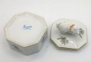 Herend Porzellan Deckel Dose mit Katze - Schmuckdose - Pillendose