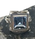 800 Silber Jugendstil Blautopas Ring Pforzheim um 1910 RG57