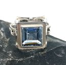 Jugendstil Silberring mit facettiertem Blautopas – Handarbeit von Kollmar & Jourdan, RG57