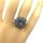 800 Silber Jugendstil Blautopas Ring Pforzheim um 1910 RG57