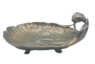 Jugendstil Visitenkarten Ablage Schale – Alfenide für Christofle um 1905