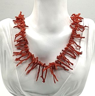 Vintage  Astkorallen Collier rot  30er Jahre