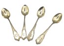 4 Jugendstil Silber Mocca / Espresso Löffel mit...